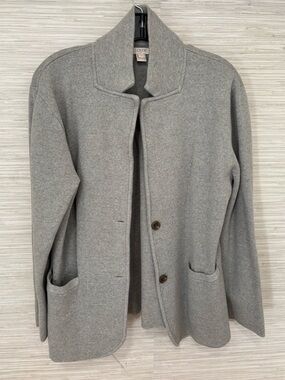 JCrew factory sweater blazer grey women size large